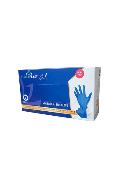 Floraplast Glove TPE/PE Powder-Free Blue Elastic Gloves 100 Pieces Size M
