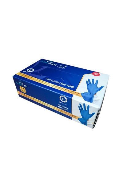 Floraplast Glove TPE/PE Powder-Free Blue Elastic Gloves 100 Pieces Size M