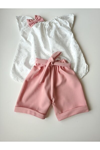 moms and babies Girl Baby Bustier Summer Shorts Set Pink Blue Color 0-5 Years