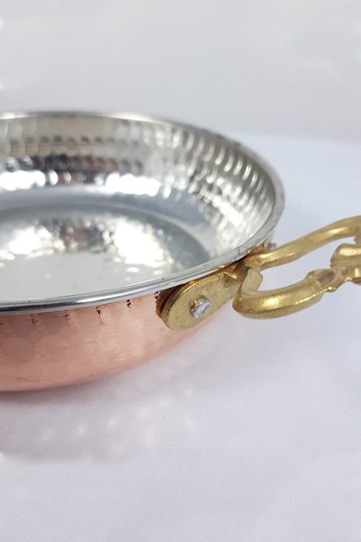 Maraştan Handmade Set of 3 Copper Pans (14-16-18 cm) Egg, Kuymak, Omelet Pan