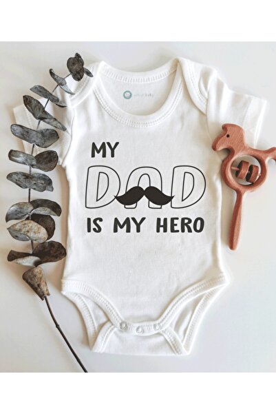 Astral Baby My Dad Is My Hero Short Sleeve Organic Baby Body