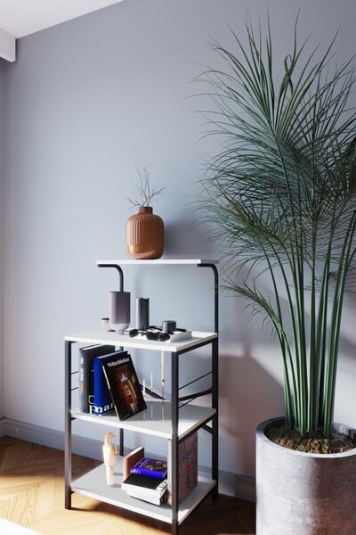 Brady Mobilya Bingo Beyaz Mutfak Bangosu, Raf, Düzenleyici, Kitaplık, Çok Amaçlı Tezgah, Banyo Dolap