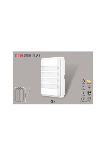 Cata Ct-7086 24w Korsika Led Aplik (BEYAZ KASA)beyaz Işık