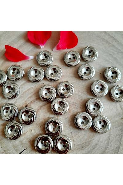 canan dizayn Metallized Spiral Button 12 mm (30 Pcs)