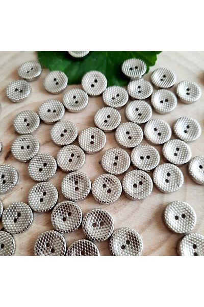 canan dizayn Metallized Hexagon Pattern Button 11 mm (30 Pcs)