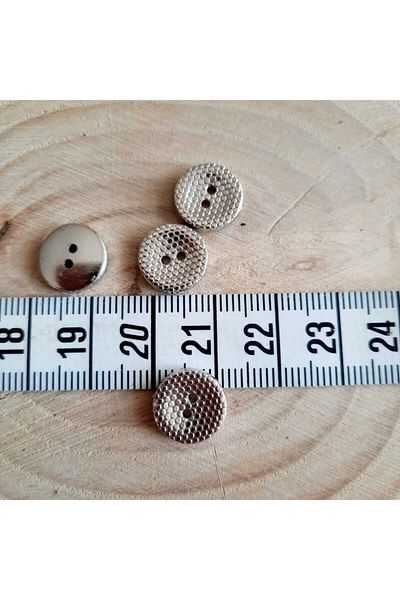 canan dizayn Metallized Hexagon Pattern Button 11 mm (30 Pcs)