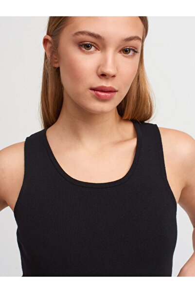 Dilvin 1027 Crew Neck Knitwear Sweater-black