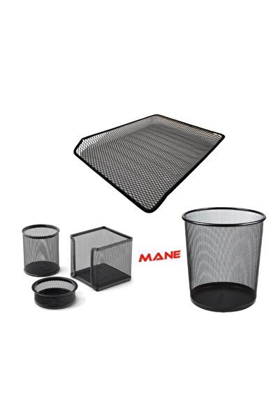 MANE Metal Tekli Evrak Rafı Masaüstü Düzenleyici + Metal 3 Lü Set + Metal Çöp...