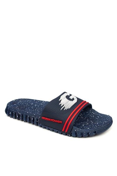 GEZER 12436 Navy Blue Daily Men&#39;s Slippers Comfortable Sole Beach Sea