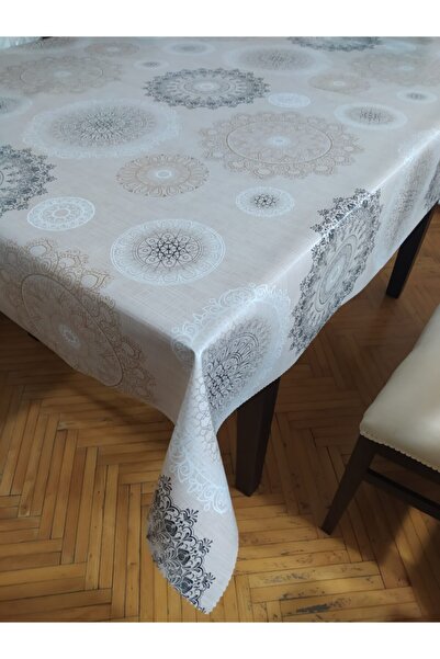 CEYDA Pvc Tablecloth Beige Color Runner Pattern