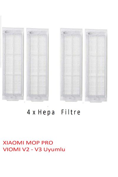 LİN GRUP Xiaomi Mop Pro V2 V3 - فلتر Hepa متوافق مع 4 قطع