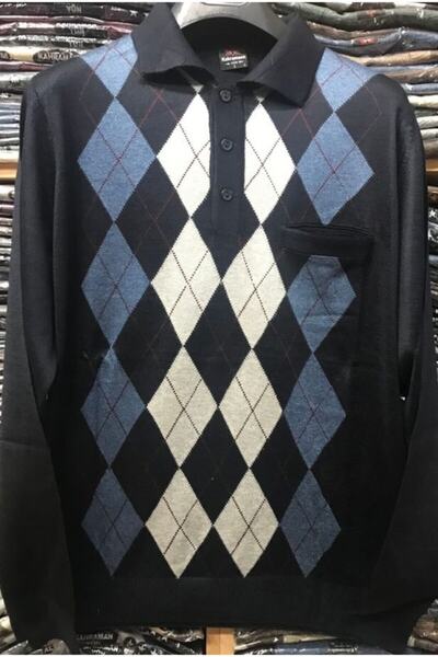 nacar çarşı Pulover subțire cu nasturi și model