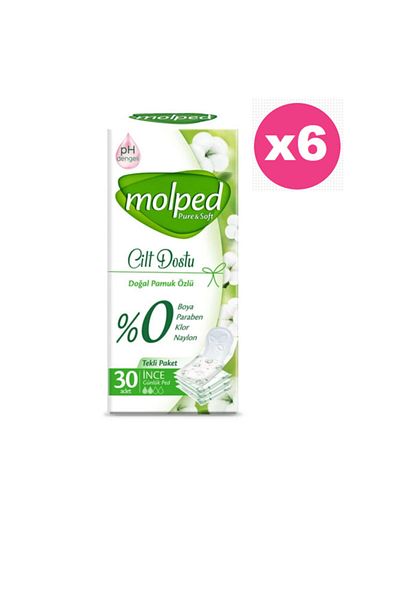 Molped Pure &Soft Daily Pads 30 Bag Pack X6 Pack