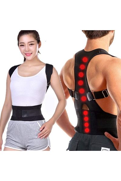 Ankaflex Unisex Black Upright Stand Waist Back Orthopedic Upright Posture Corset