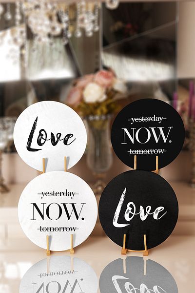 Realhomes 4-Piece Yesterday & Now & Tomorrow & Love Designed Placemat & Supla