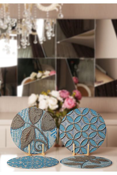 Realhomes 4-Piece Digital Printed Special Design Modern Placemat & Supla