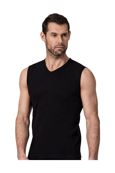 Namaldı Men's 5-Piece Black Ribbed V-Neck Sleeveless Undershirt