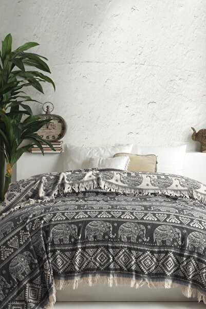 Viaden Jacquard Double Cotton Pique - Elephant Antracit