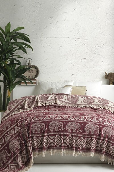 Viaden بورجوندي جاكار مزدوج قطن بيكيه