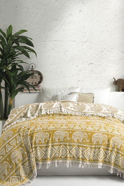 Viaden Stiuca Dubla Jacquard Bumbac - Muștar Elefant