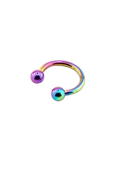 Jaida Moda Unisex 316l Cerrahi Çelik 2'li Set 6mm Hologram Tragus helix Piercing