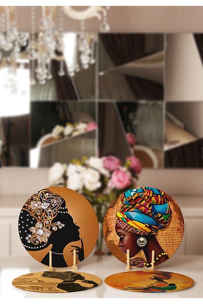 Realhomes 4-Piece African Women's Ethnic Designed Placemat