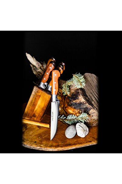 Yatağan Zeybek Payidar Serisi - 5 Bıçaklı Takozlu El Yapımı Dövme Çelik Et, K...