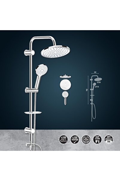 Valtemo Beksa Yapi Chromax Rain Tepe Duş Seti Vs-5910