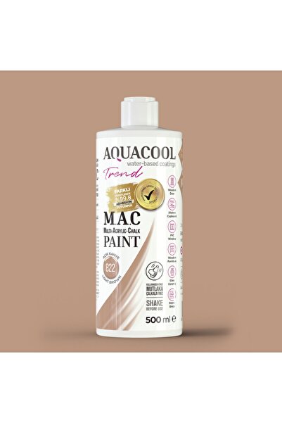 AQUA COOL Trend M.a.c Hobi Boyası Su Bazlı Akrilik 822 Açık Kahve 500 ml