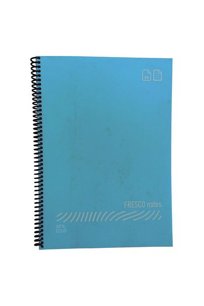 Gıpta Fresco Notes Coperți din plastic Eco A4 60 coli Caiet cu spirală cu rigle Albastru pastel