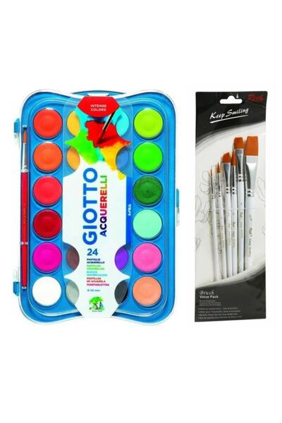 Giotto 24'lü Suluboya Ve Keep Smile 6'lı Fırça Seti