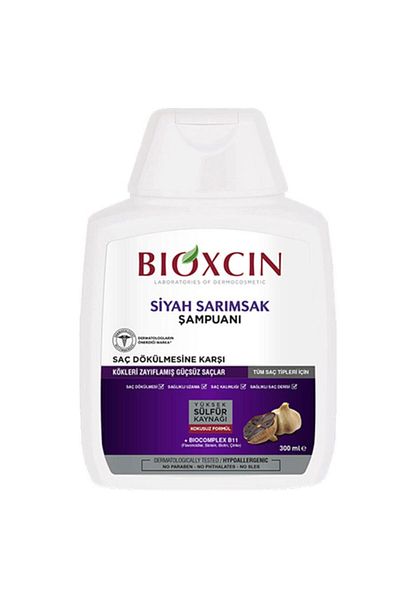 Bioxcin شامبو الثوم الأسود المضاد لتساقط الشعر - كوانتوم 300 مل بدون علبة