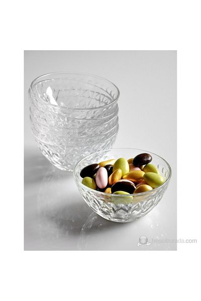 Paşabahçe Set of 6 Glass Pearl Model Snack Bowl