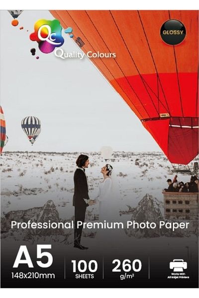Qc 260g Glossy A5 Photo Paper - 100 Sheets