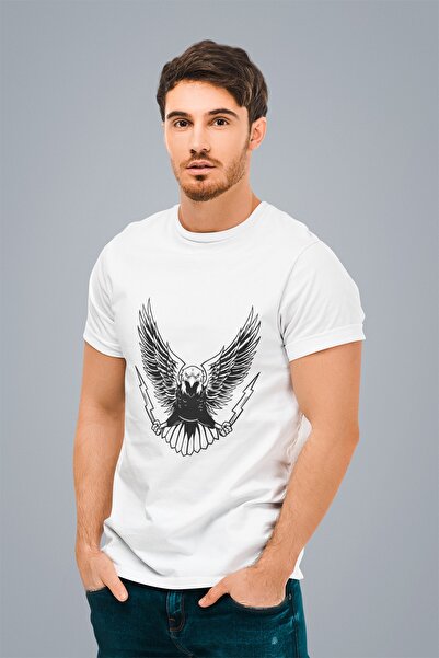 ErTaPassage Băiat cu model de vultur fulger alb tricou - T112960