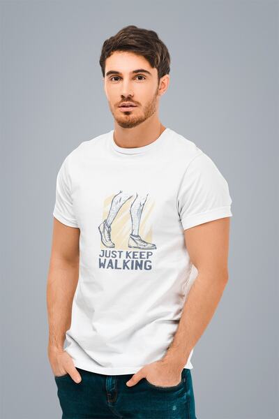 ErTaPassage Băiat alb tricou - Imprimare Continue Walking, T2443577