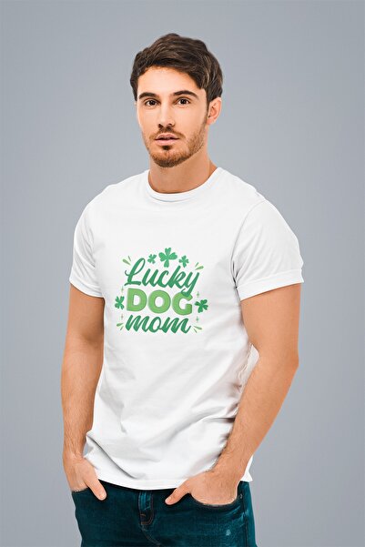 ErTaPassage Câine alb norocos pentru bărbați cu imprimeu tricou - T2350867