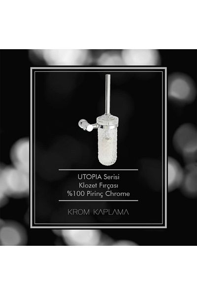 Maya Utopic Chrome Mounted Toilet Brush Frosted Glass 100% Brass