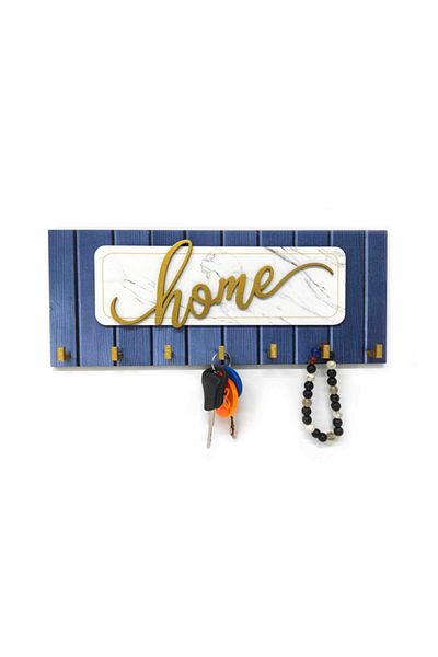 CajuArt Modern Wooden Keychain - Decorative Embossed Home Written