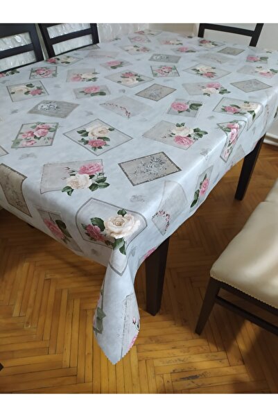 CEYDA PVC Stolnjak sivi podni cvetni dezen