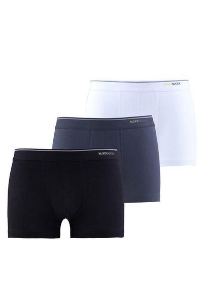Blackspade Ανδρικά Boxers - Shorty 3 Pack Tender Cotton 9670 - Λευκό Μαύρο Ανθρακί