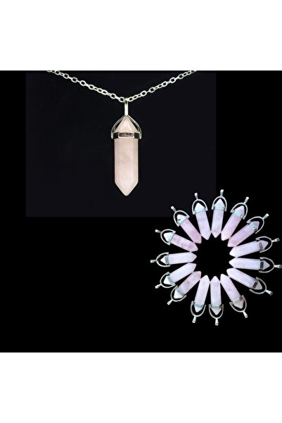 ByKolyeucum قلادة من حجر الكوارتز الوردي الطبيعي - Klckl0127