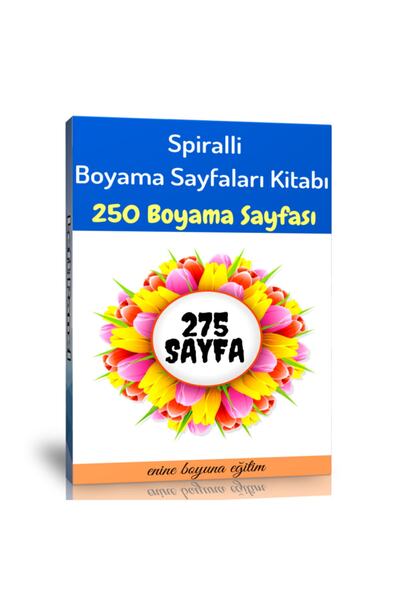 Enine Boyuna Eğitim Spiral Coloring Pages Book (250 Selected Coloring Pages)