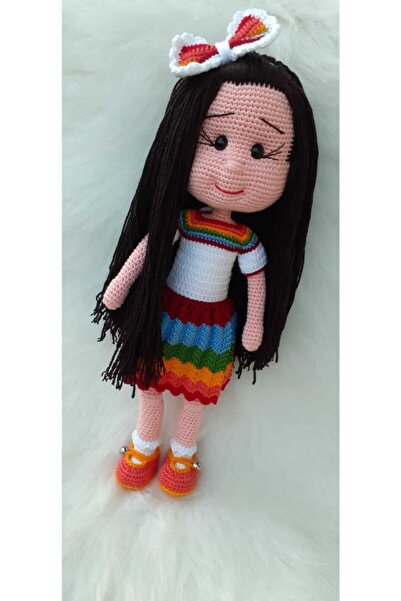 OYUNCAKPARK Gökkuşağı Güzeli Bebek Amigurumi Organik Oyuncak