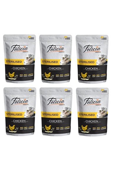 Felicia Pouch Tavuklu Sterilized Kısır Kedi Yaş Mama 85 Gr. X 6 Adet