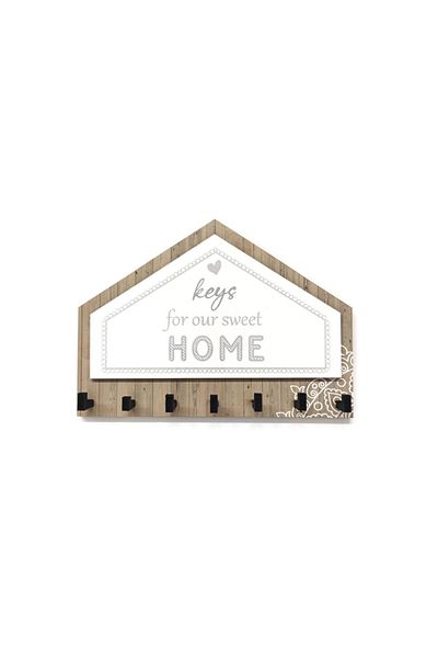 CajuArt Gray and Brown Triangle Keychain Decor - Home Keys
