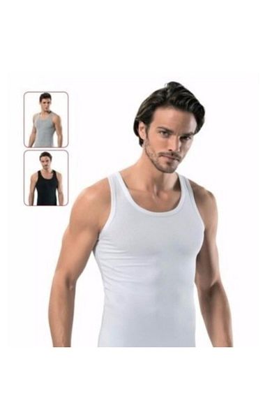 Tutku Kuzey 0102 Men's Ribbed Tank Top - Pack of 6