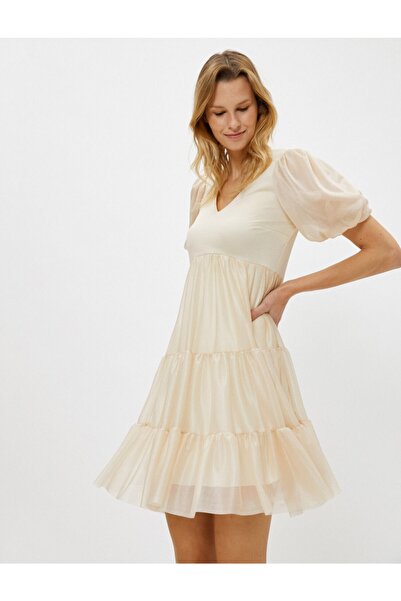 Koton Abendkleid & Abschlusskleid - Weiß - Smock-Kleid