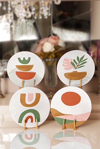 Realhomes 4-комплект підставки під тарілки та супниці з абстрактною кольорово...