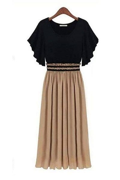 Dumantekstil Rochie de damă din țesătură din șifon cu căptușeală dublă elastică